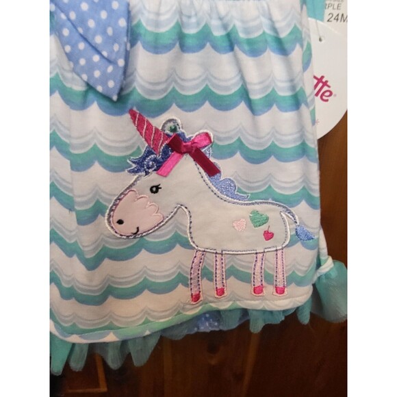 Nannette 2 piece set with Unicorn Size 24M - Picture 2 of 5
